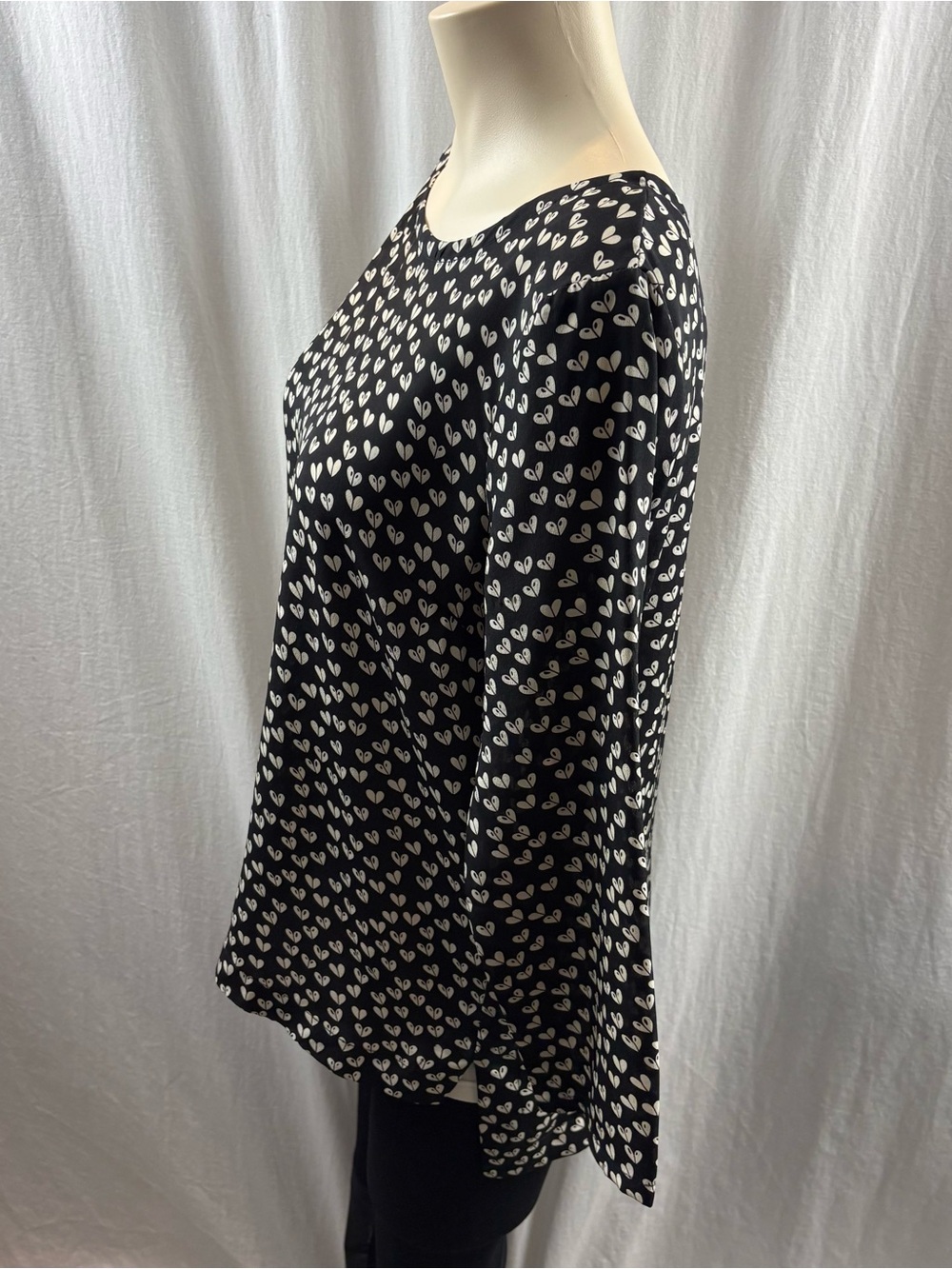 Anthropologie Maeve Linosa heart-patterned silk blouse M - Picture 7 of 11